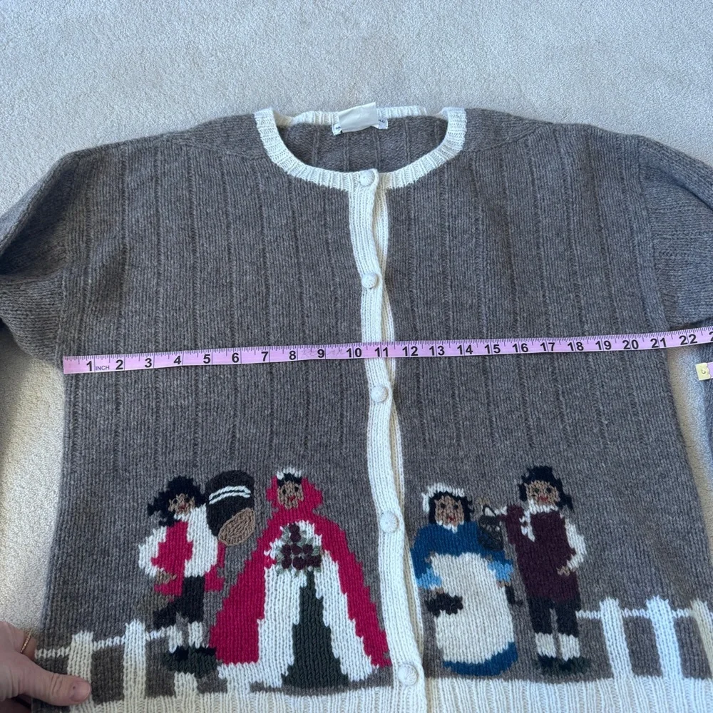 Vintage Folk Art 100% Lambswool Cardigan Sweater Sample New Without Tags L - Picture 8 of 9